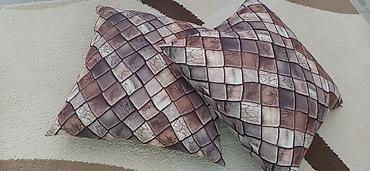 bamboo tekstil: Dekorativ yastıq dəsti (2 ədəd) - Ölçü: təxminən 45x45 sm (kvadrat) - — 1