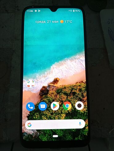 Xiaomi: Xiaomi Mi A3, 64 GB, rəng - Mavi, 
 Sensor, Barmaq izi, İki sim kartlı