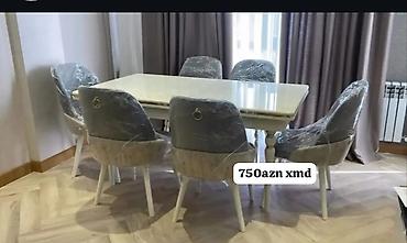 ağac: Qonaq otağı üçün, Yeni, Açılan, Dördbucaq masa, 6 stul — 7