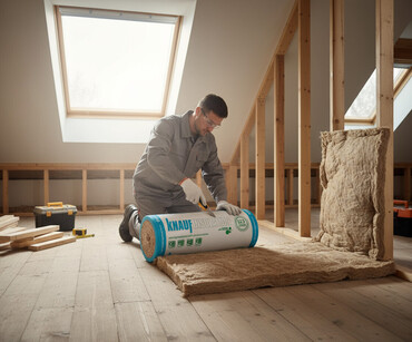 утеплитель потолков: Минераловатный утеплитель Knauf Insulation в рулоне. Подходит для