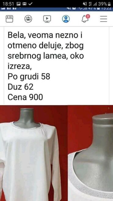 394 oglasa | lalafo.rs: Prelepa bela majica na snizenju