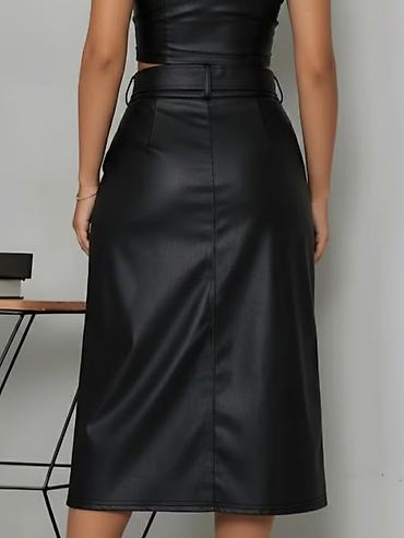 Ətəklər: Midi Ətək, Mango, Dəri, XL — 2