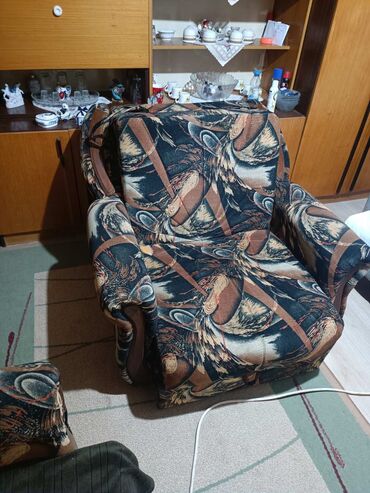drvena stolica za decu: Textile, color - Brown, Used
