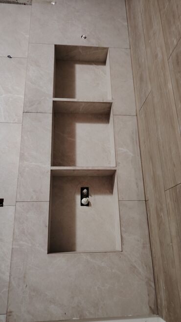 Plitə işləri: Peşəkar kafel-metlax və mərmərə bənzər porselen plitələrin döşənməsi — 16