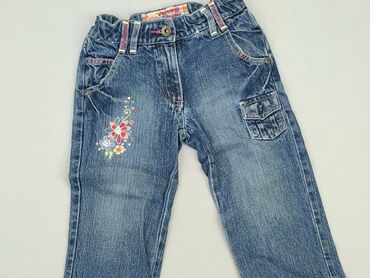 jeansy z zamkami: Spodnie jeansowe, George, 4-5 lat, 110, stan - Bardzo dobry