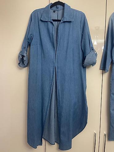 teksas duge suknje: Denim set – haljine i suknje od tankog teksasa - Haljina 1: klasična — 2