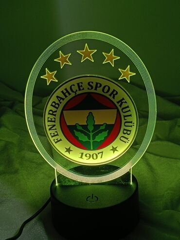 Stol lampaları: LED akril işıqlandırılan stolüstü dekor – futbol klub loqolu - Şəffaf — 5