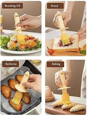 Ostala kuhinjska oprema: Silikonska četka sa staklenom posudom i pipetom – 2 u 1 kuhinjski — 6