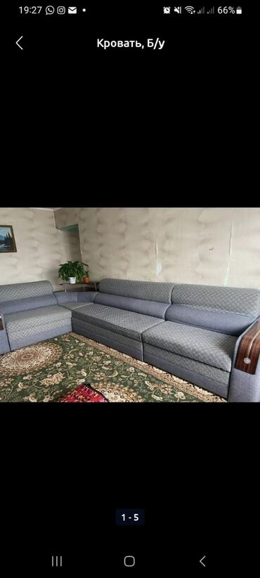 купить диван кровать в бишкеке: Диван-кровать, цвет - Серый, Б/у