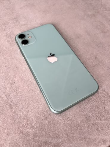 Apple iPhone: IPhone 11, Б/у, 128 ГБ, Зеленый, Защитное стекло, Чехол, Коробка, 72 %