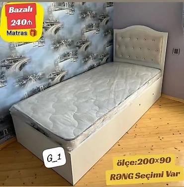 Bazalı tək nəfərlik çarpayı - Ölçü: 200×90 sm - Bazalı konstruksiya