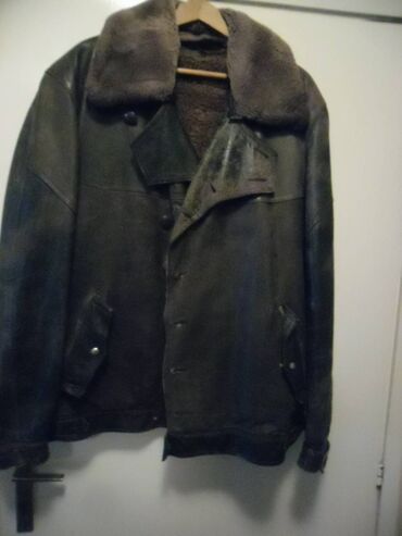 ugg mokasine sa krznom: Leather jacket Genuine leather, 2XL (EU 56), color - Brown