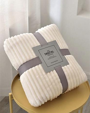 art tekstil: Yeni rəng - Bej Mikrofiber Pled, Pulsuz çatdırılma, Ödənişli çatdırılma — 4