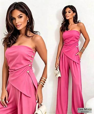 celika: Ženski elegantni kombinezon bez naramenica – Emi Moda, Made in Italy — 3