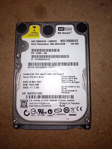 2 5 sata hdd: Western Digital WD Scorpio WD1200BEVS 2.5" HDD - Tutum: 120 GB - — 2