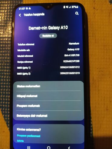 smartfon telefon: Samsung Galaxy A10, rəng - Qara, İki sim kartlı