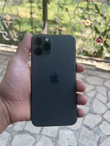 новые телефоны айфон: IPhone 11 Pro, Колдонулган, 256 ГБ, Matte Midnight Green, Кулакчындар, Заряддоочу түзүлүш, Коргоочу айнек, 75 %