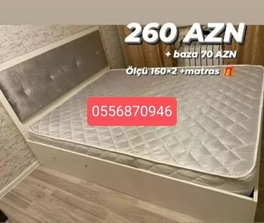 Çarpayılar: Yeni, İkinəfərlik çarpayı, Bazasız, Matras ilə, Siyirməsiz, Azərbaycan — 10