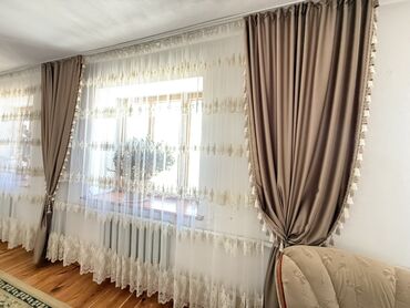 прозрачная решетка на окна цена: Портьера, С вышивкой, Готовое изделие, Б/у, Для зала