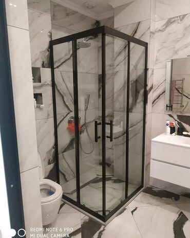 Duş kabinaları, arakəsmələr: Yeni Üstü açıq kabina, Künc üçün, Ödənişli çatdırılma — 21