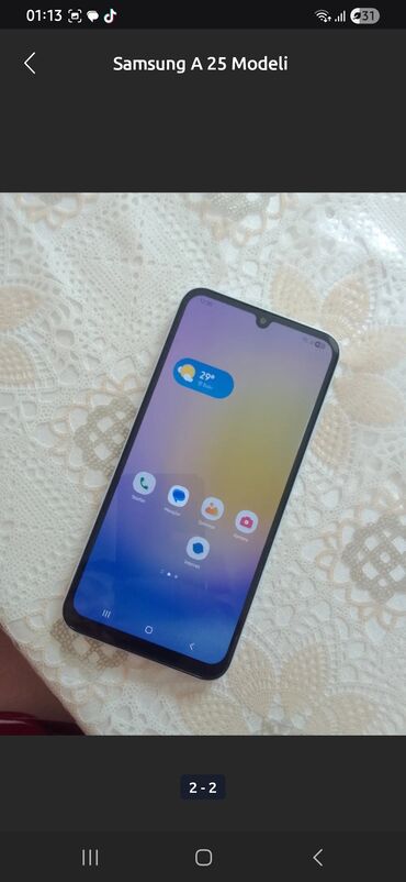 android tv: Samsung Galaxy A25, 256 GB, rəng - Ağ, Zəmanət, Düyməli, Sensor