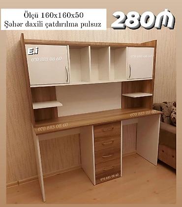 polka satilir: Düz masa, Stulsuz, Polkalı, Siyirməli, Teksturalı laminat — 1