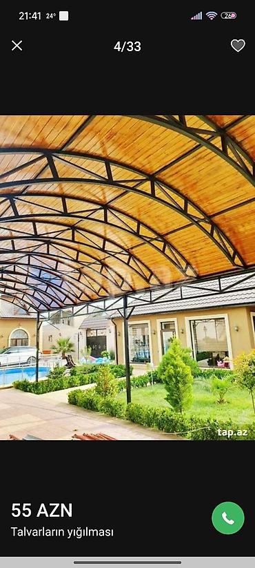 ev tipi çadır: Xidmət: Talvarların yığılması və quraşdırılması - Fərdi layihə — 2