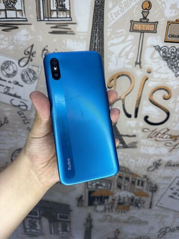 плата редми: Xiaomi, Redmi 9A, Колдонулган, 32 GB, түсү - Көк, 2 SIM