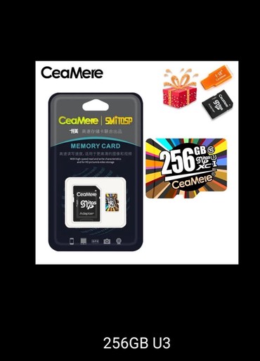 mp4 yukle: 256 GB Mikro kard SD - 100 % Orijinal / CEAMERE Micro Mikro Card Kard