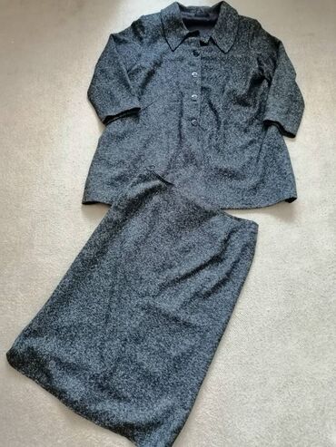 komplet pantalone i sako: 3XL (EU 46), Jednobojni, bоја - Siva