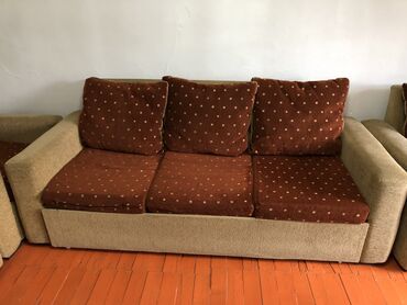 спальные диван бу: Диван-кровать, цвет - Коричневый, Б/у