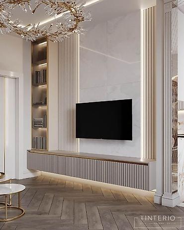 Гарнитуры для зала: Гарнитур для зала, Тумба под ТВ, МДФ, цвет - Серый — 14