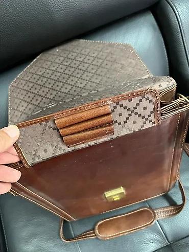 Torbe: Kožna poslovna torba Marko – tamno braon - Materijal: prirodna goveđa — 9