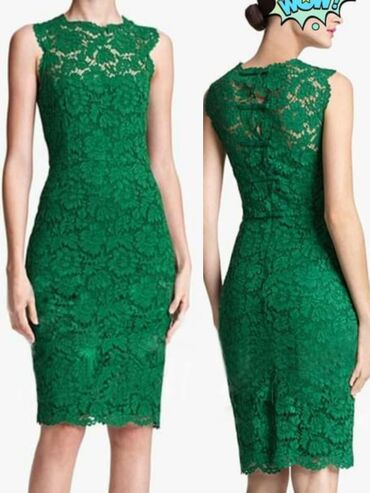 zelena haljina kombinacije: H&M M (EU 38), bоја - Zelena, Koktel, klub, Drugi tip rukava