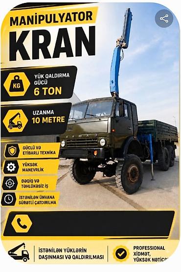 Manipulyator kran xidməti - Yük qaldırma gücü: 6 ton - Oxun uzanması — 1