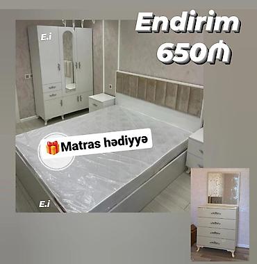 carpayı matraslı: Yataq otağı dəsti - Rəng: ağ, klassik üslub - Komplekt: - — 1