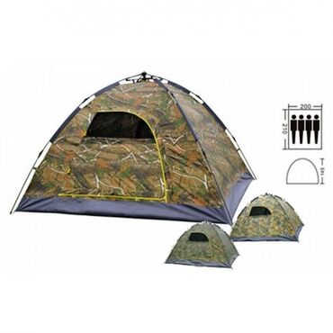 палатки для туризма и отдыха: Палатка автоматическая 4х местный. Размер 210х200х140. Количество