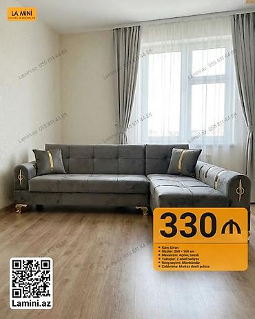 Künc divan – La Mini - Ölçülər: 260 × 160 sm - Mexanizm: Açılan