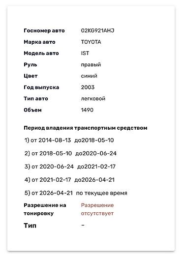 Продажа авто: Toyota Ist: 2003 г., 1.5 л, Автомат, Бензин, Хэтчбэк — 7