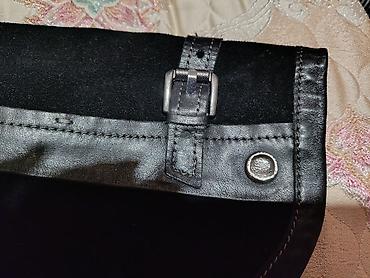 Сапоги: Женские сапоги черного цвета из комбинированных материалов, с подошвой — 7