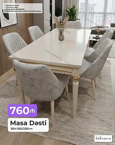 Masa Dəsti – 90×160/200 sm - Mexanizm: Açılan (uzadıla bilən masa) -