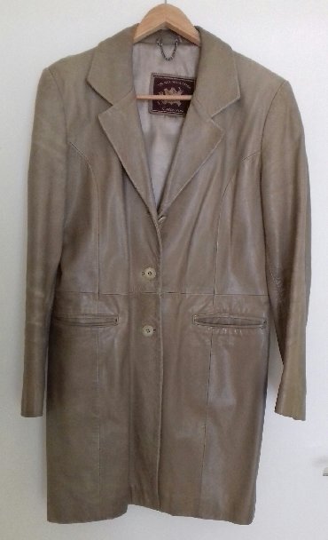 Tro trnerka - Srbija: Strukirana kozna jakna, fine duzine, made in TR, size L, oker