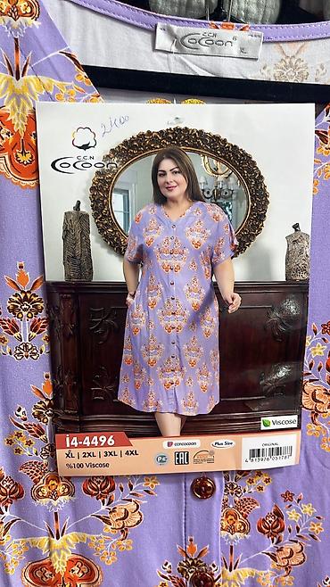 Халаты: Халат, Хлопок, Турция, С ушками, С кружевом, В полоску, 2XS, L, XL — 14