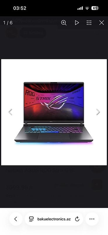 asus rog g16: Asus Rog Strix G16 Yenidir 1 heftedir alinib hec bir problemi yoxdur — 1
