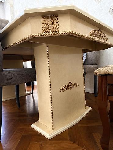 pemo luks: Klassik üslubda yemək/Qonaq otağı masası - Material: Möhkəm ağac — 1