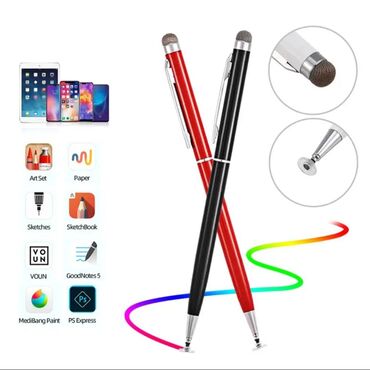 Stiluslar: Qırmızı, qara ağ və boz rənglərdə olan bu universal stylus qələmləri