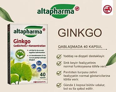 Altapharma Ginkgo – yaddaş və konsentrasiya üçün qida əlavəsi -