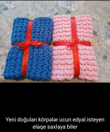 покрывало на диван: Цвет - Голубой Плед