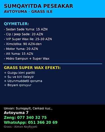 avto diagnostika: SUMQAYITDA VIP PARILTI – GRASS SUPER WAX ilə peşəkar avtoyuma — 3