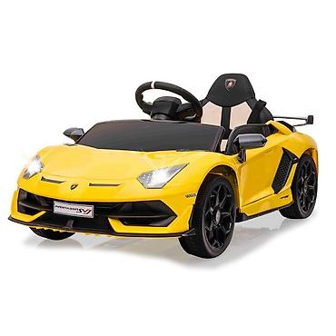 balaca maşin: Uşaq maşını Lamborghini Aventador sarı 12V batareya Pult2,4GHz Əsl — 4